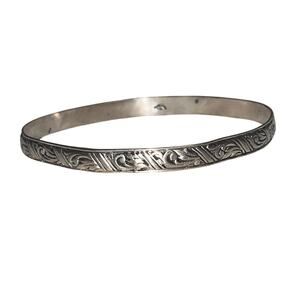 Jewel Art Sterling Silver Signed Bangle - Vintage Jewel Collectible